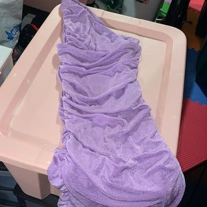 One shoulder purple sparkly dress from Amazon worn once size small